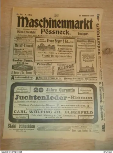 Maschinenmarkt Pössneck , 1905 , Alter Katalog mit hunderten Reklame / Werbung Annoncen !!