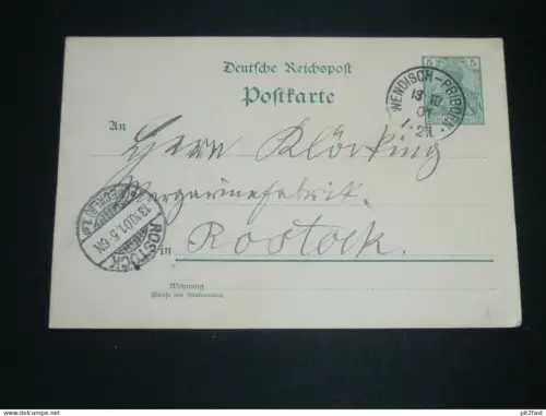 Margarinefabrik Rostock - Wendisch Priborn in Mecklenburg , 1901 , Karte !