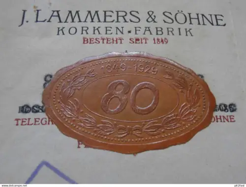 Korken-Fabrik J. Lammers in Schwerin i. Mecklenburg , 1933 , Kronkorken , alte Rechnung , altes Dokument !!