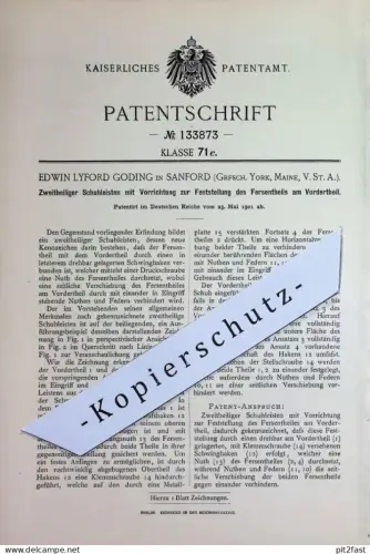 original Patent - Edwin Lyford Goding , Sanford , Grafschaft York , Maine , USA | 1901 | Schuhleisten | Schuh , Schuster