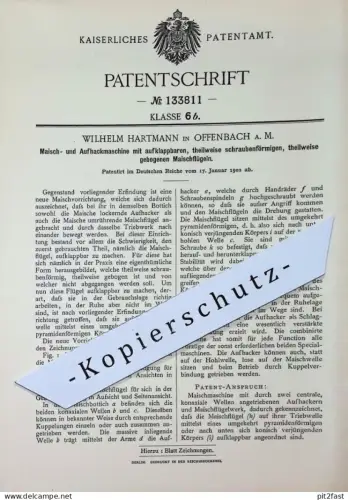 original Patent - Wilhelm Hartmann , Offenbach / Main | 1902 | Maischmaschine , Aufhackmaschine | Maische , Bier