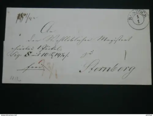 alter Brief - Rostock / Sternberg , 1852 , mit Siegel , Mecklenburg !!