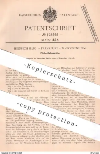 original Patent - Heinrich Illig , Frankfurt / Main / Bockenheim , 1899 , Flächenteilmaschine | Flächen teilen !