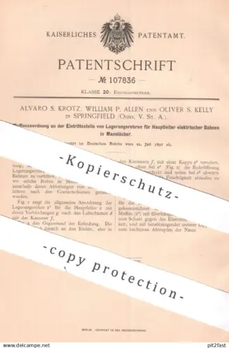 original Patent - Alvaro S. Krotz, William P. Allen | Oliver S. Kelly , Springfield , Ohio , USA | 1897 | elektr. Bahn