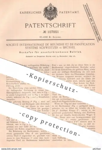 original Patent - Société Internationale de Meunerie et de Panification Système Schweitzer , Brüssel Belgien | Backofen
