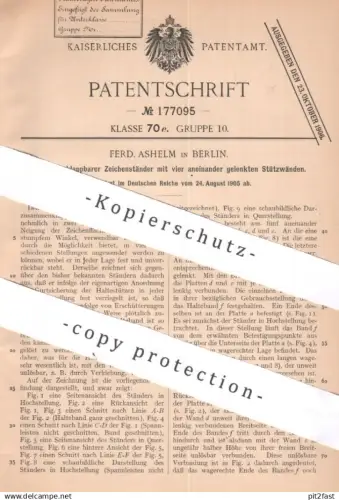 original Patent - Ferd. Ashelm , Berlin , 1905 , klappbarer Zeichenständer | Staffelei , Stativ , Zeichnen , Malerei !!