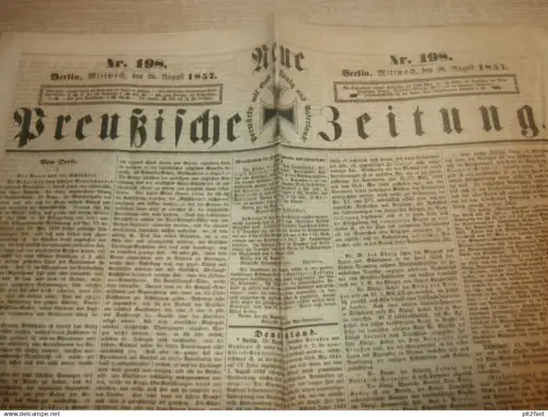 Preußische Zeitung , 26.08.1857 , Der Bauer und der Schlächter , Stettin , Cremmen , Preußen , Preussen , RAR !!!