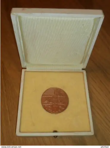 Kupfermedaille 1968. 750 JAHRE ROSTOCK - MÜNZAUSSTELLUNG , 1218 - 1968 , in Schatulle !!!