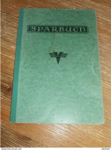 altes Sparbuch Werdau , 1944 , Fritz Intat , Konditor in Werdau , Aderholdt , Sparkasse , Bank !!