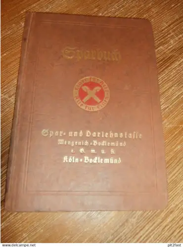 altes Sparbuch Köln Mengenich - Bocklemünd , 1943 - 1954 , Remlaw Nienhaus in Köln  , Sparkasse , Bank !!