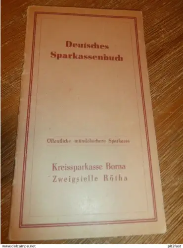 altes Sparbuch Rötha / Borna , 1947 - 1948 , Charlotte Rabe in Rötha / Borna , Sparkasse , Bank !!
