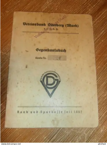 altes Sparbuch Oderberg / Mark , 1939 , Sattlermeister R. Boss in Oderberg , Sparkasse , Bank !!