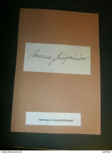 Autograph Rennfahrer , Hermann Gunzenhauser , 30er Jahre , Grasbahn , Sandbahn , Speedway , Motorradrennen !!!