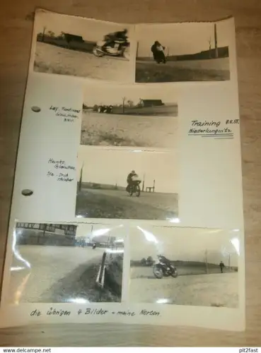 Fotos vom Training , 1955 , Niederlungwitz , Norton , BMW , Glauchau , DDR , Rennsport , Motorradrennen !!!