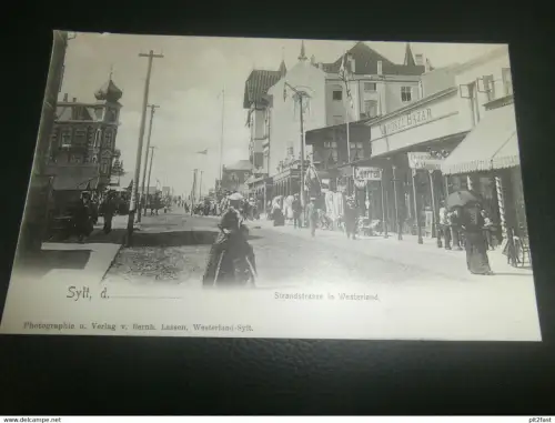 AK Sylt , ca. 1905 , Strandstrasse in Westerland , Ansichtskarte , Postkarte !!!