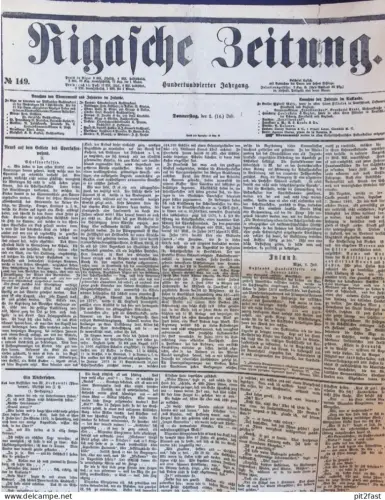 Zeitung Riga - 1881 - Schiffe , Reklame / Werbung , Dünaburg , Landwirtschaft !!! ca. 550x410 mm !!!