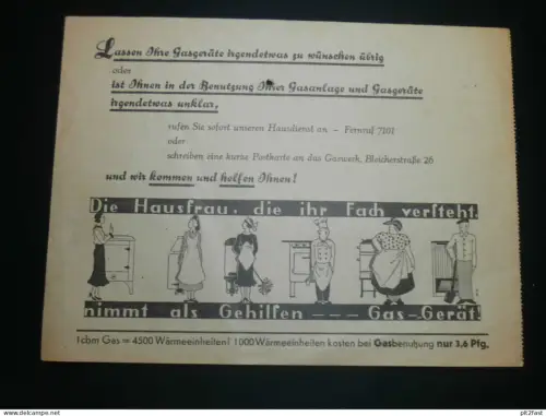 Rostock i. Mecklenburg , Juli 1938 ,Gas- und Wasserwerke , alte Rechnung mit  Reklame !!