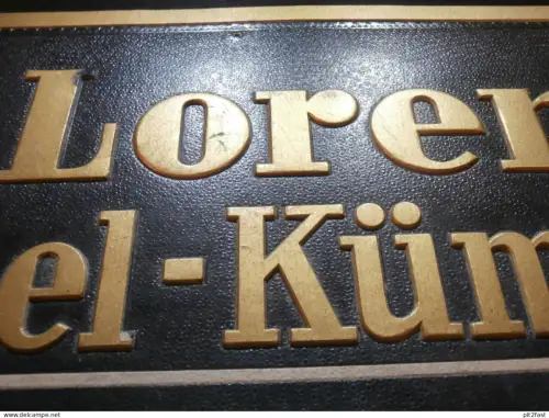 Lorenz - Doppelkümmel Rostock , Reklameschild , ca. 1920 , Pappe , Reklame , ca. 315x155 mm !!