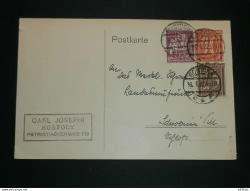 Landesmuseum in Schwerin i. Mecklenburg , 1922 , Carl Josephi in Rostock !!