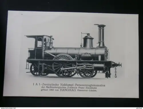 Friedrich-Franz Eisenbahn Mecklenburg , 1923 , Hanomag Lokomotive , AK , Ansichtskarte !!