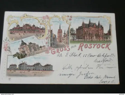Rostock i. Mecklenburg , 1897 , Litho , Ansichtskarte , AK , CPA !!