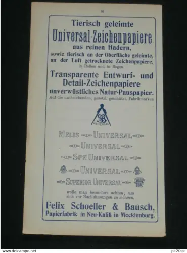 Felix Schoeller & Busch - Papierfabrik Neu Kaliß in Mecklenburg , ca. 1930 , Reklame / Werbung , Bekawerk in Taucha
