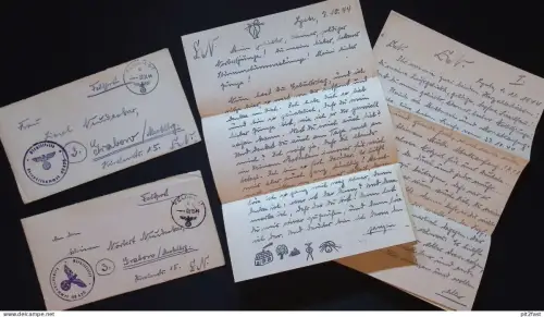 Norbert Neudecker in Grabow i. Mecklenburg , 1944 , FP.nr. 09436 , 2x Feldpost mit Inhalt !!