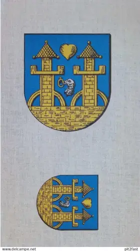 2x  alte Aufbügler / Aufnäher von Malchow i. Mecklenburg , gesamt ca. 310x180 mm !!