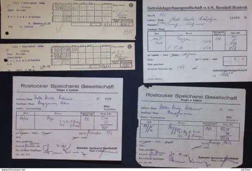 Speicher in Rostock , 1944-45 , 5x Belege , Kritzmow , Hoppe & Luckow , Mecklenburg , Paul Ditten !!