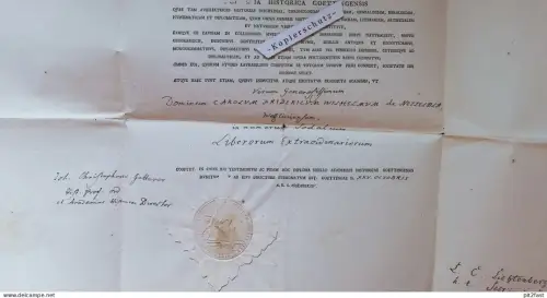 großes Dokument / Urkunde - 1764 ,  Adel , Baron von Nettelbladt zu Wetzlar , Christophorus Gotterer , Göttingen !!