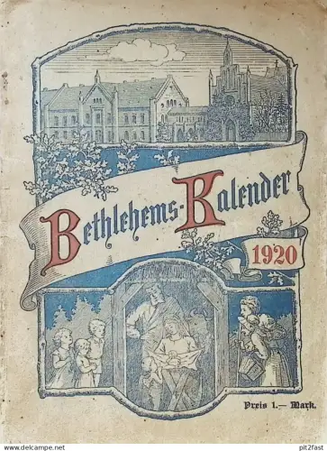 Kalender v. Stift Bethlehem in Ludwigslust , 1920 , Mecklenburg , Wohltätigkeit und Pflege , Samariter , Rotes Kreuz !!!