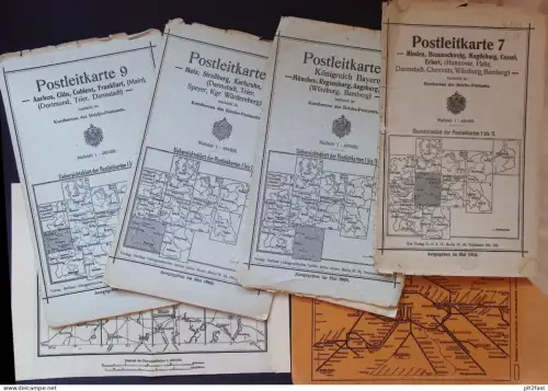 Konvolut Postleitkarten , 1905 - 1914 , Landkarte , Straßenkarte , Post , PLZ  !!