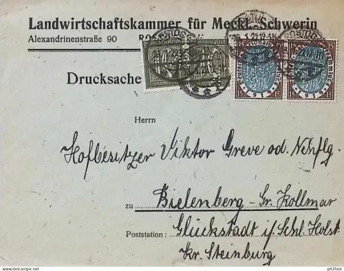 Hofbesitzer Viktor Greve in Bielenberg  b. Groß Kollmar , 1922 , Landwirtschaftskammer Rostock i. Mecklenburg , Umschlag