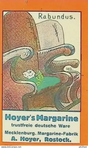 Hoyer`s Margarine - A. Hoyer in Rostock i. Mecklenburg , ca. 1930 , Heftchen , Reklame / Werbung !!