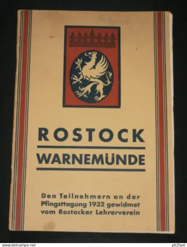 Rostock - Warnemünde , 1932 , Prospekt , Reklame , Lehrerverein , Mecklenburg !