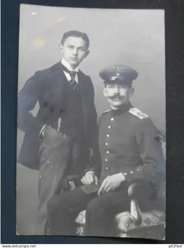 Porträt - Füsilier-Regiment 90 - Soldat , Foto , Rostock , Wismar , AK , CPA !!