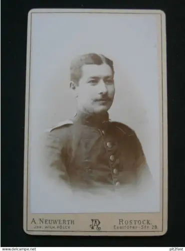 A. Neuwerth in Rostock , Füsilier Regiment 90 , Kabinettfoto , CDV !!