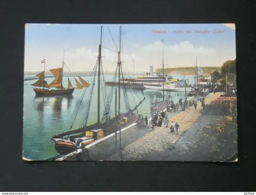 Sassnitz Hafen mit Dampfer "Odin" , 1941 , Ansichtskarte , AK , CPA !!