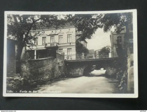 Lübz i. Mecklenburg , 1932 , Sägemühlenbrücke , Ansichtskarte , AK , CPA !!