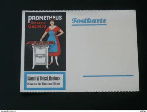 Rostock i. Mecklenburg , Reklamekarte , ca. 1940 , Prometheus , Wendt & Pabst , Ansichtskarte , AK , CPA !!