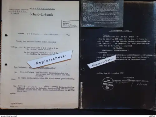 Schuld-Urkunde - K. Plückhahn in Retzow , E. Radloff in Malchin , Molkerei , Notar Schnierer , Mecklenburg !!