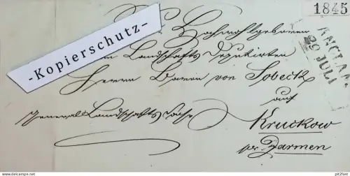 L. von Sobeck auf Kruckow b. Jarmen , 1845 , Adel , Demmin , Pommern , Mecklenburg !!