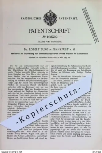 original Patent - Dr. Robert Burg , Frankfurt / Main | 1899 | Darst. von Durchdringungskurven | Mathematik , Geometrie !
