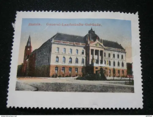 Stettin - General-Landschaftsgebäude alte Briefmarke , Reklamemarke , Vignette !