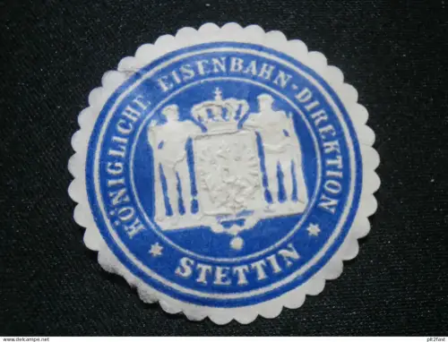 Eisenbahn-Direktion in Stettin i. Pommern , alte Siegelmarke , Vignette !