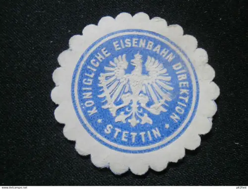 Eisenbahn Direktion Stettin i. Pommern , alte Siegelmarke , Vignette !