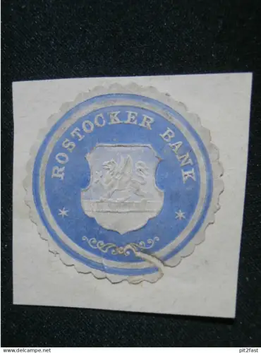 Rostocker Bank - Rostock i. Mecklenburg , alte Siegelmarke , Vignette !!