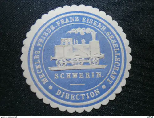 Schwerin Friedrich-Franz-Eisenbahn i. Mecklenburg , alte Siegelmarke , Vignette