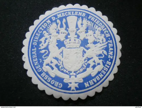 Friedrich-Franz-Eisenbahn i. Mecklenburg , alte Siegelmarke , Vignette !!