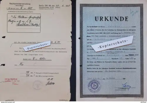 Molkerei in Malchin i. Mecklenburg , 1941 + 1959 , Urkunde und Dokument , Schuld